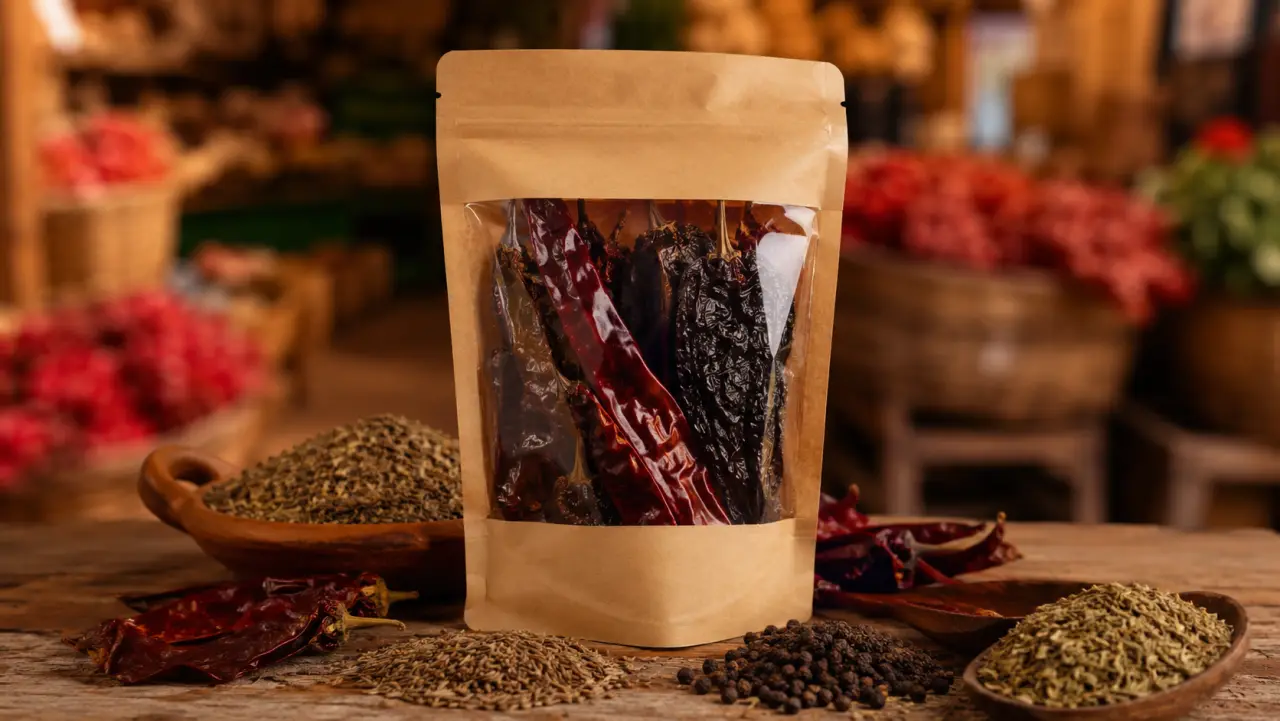 Bolsas para chiles secos y especias: barrera UV y aroma para no perder color ni picor