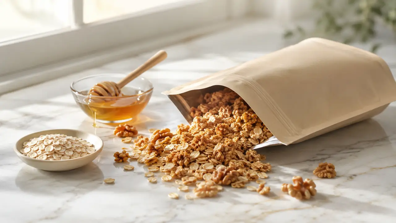 Empaque para granola: stand up pouch con zipper es el estándar