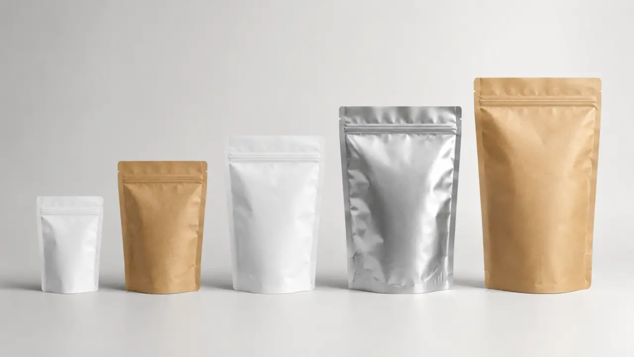 Precio de stand up pouch en México: genérica de stock vs impresa, con tabla por volumen