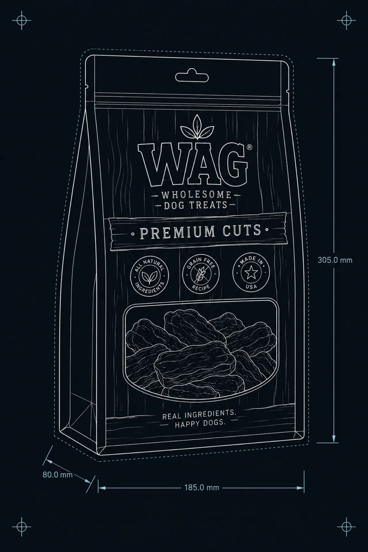 Plano técnico: bolsa Flat Bottom
